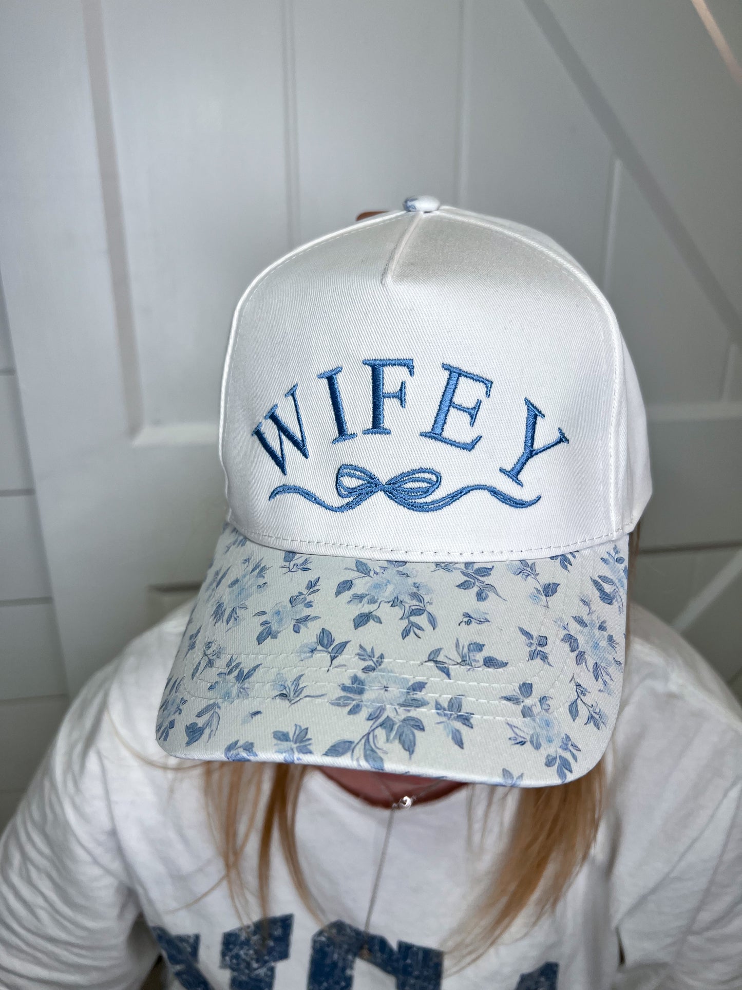 MAMA or WIFEY Foral Embroidered Canvas Hat-Southern N Savvy-The Twisted Chandelier