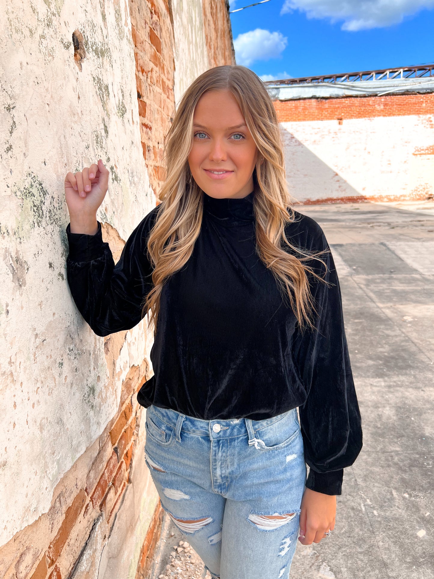 Zaeli Velvet Turtleneck Black-BLOUSE TOP-Southern Grace Wholesale-Max Retail,Tops Collection-The Twisted Chandelier