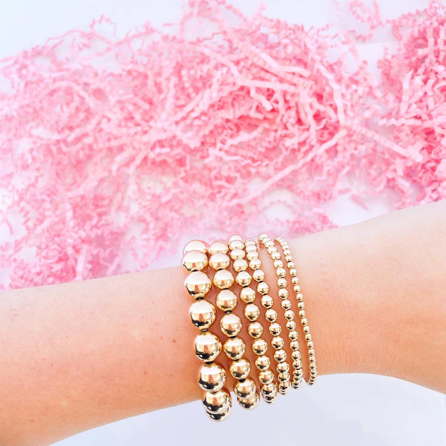 5MM Gold Beaded Bracelet-Beaded Blondes-The Twisted Chandelier