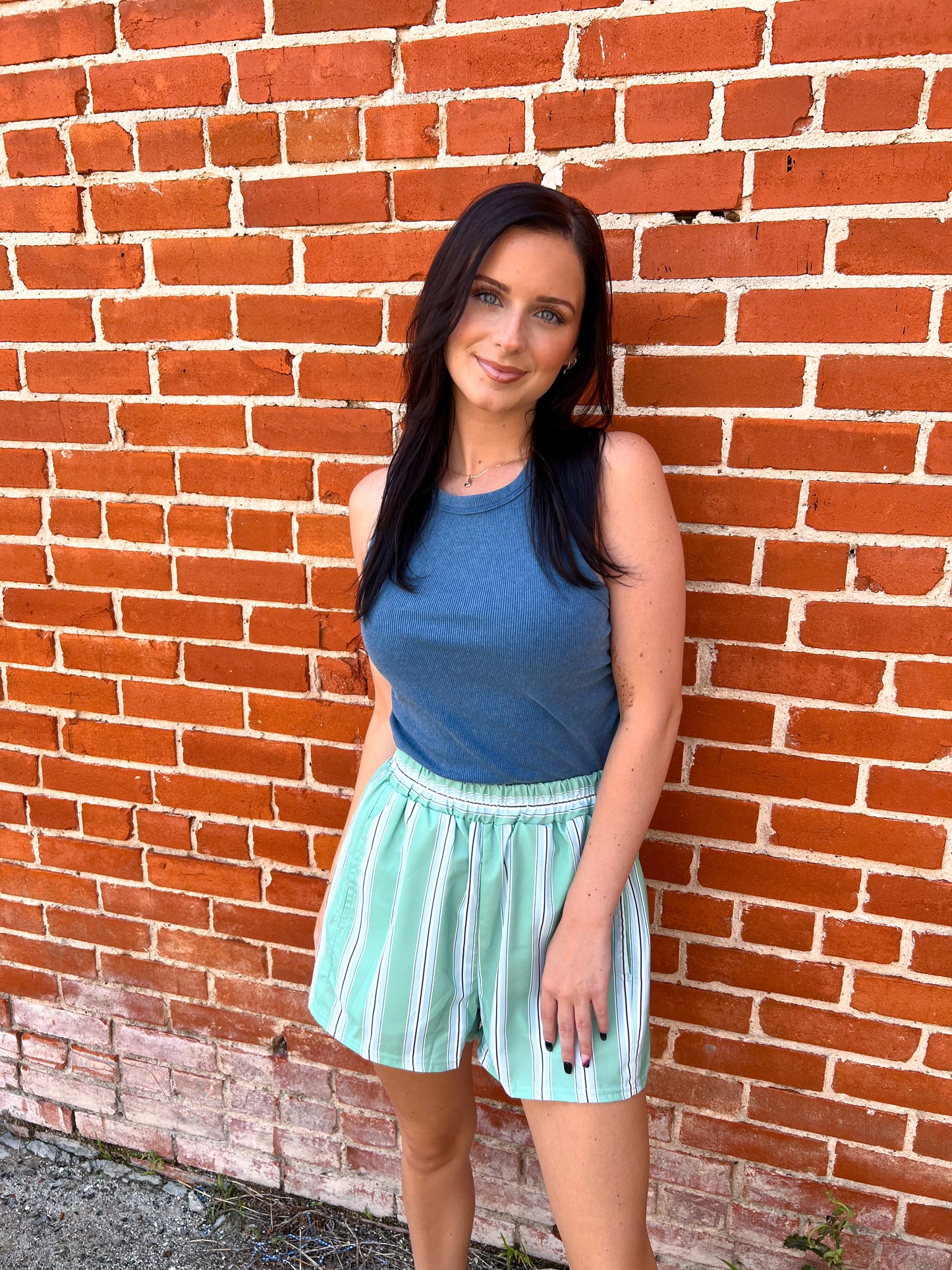 Willa Mineral Wash Rib Knit Tank Top - Blue-Tank Top-HYFVE-08/28/25,BIN D3,CR 05/09/25,OGP 27.95,Tops Collection-The Twisted Chandelier