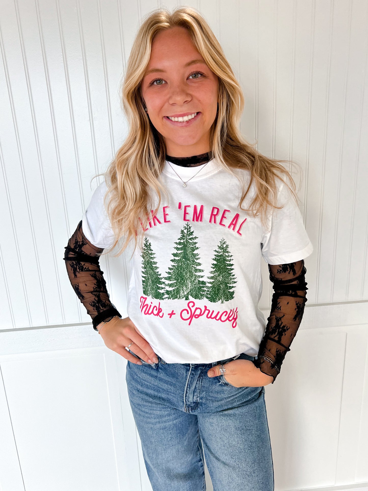 Thick N Sprucey Christmas T-Shirt-TOP-This Wild Life Wholesale-Tops Collection-The Twisted Chandelier