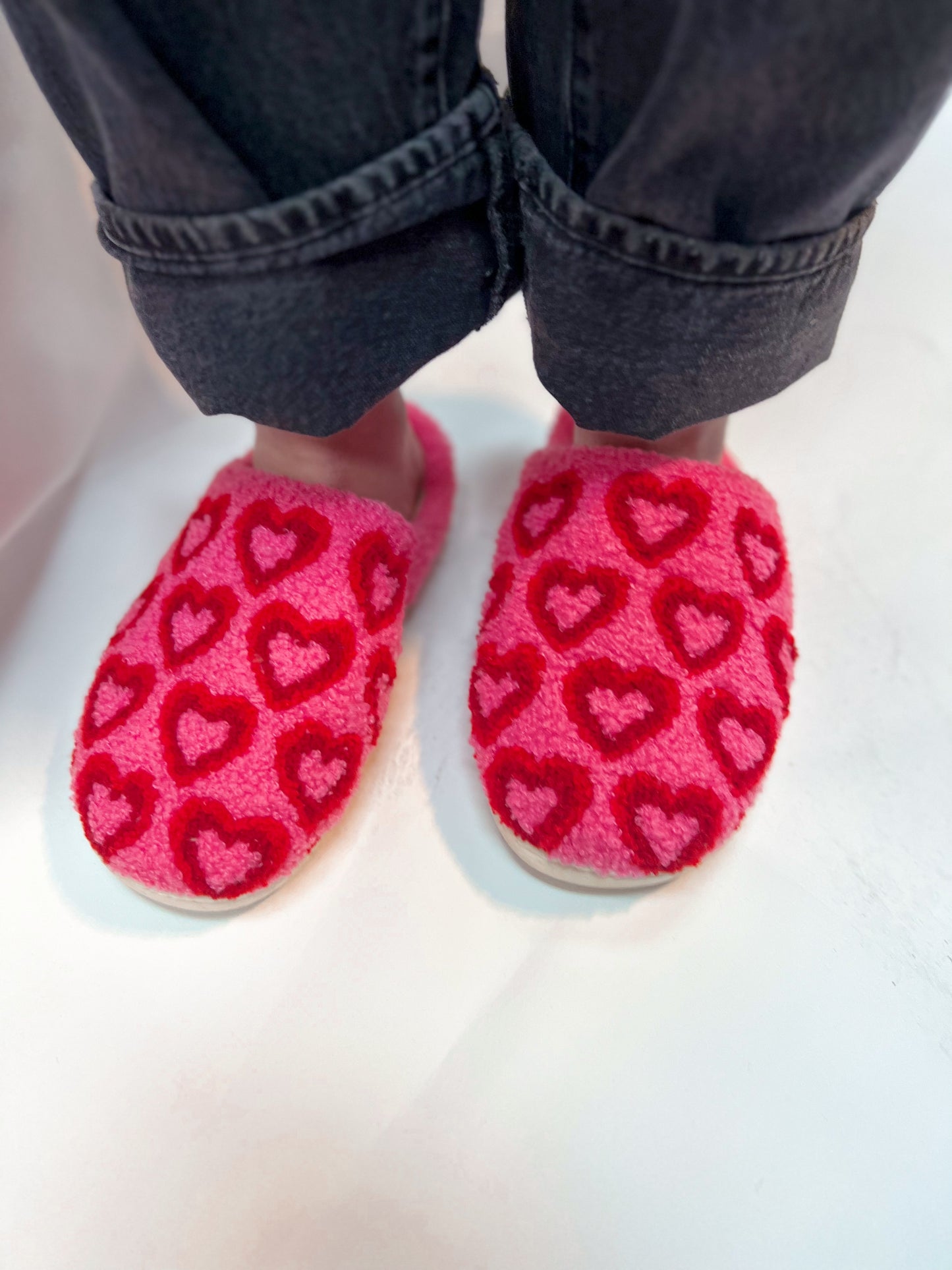 Pink Heart Slippers-SHOES-camel threads-The Twisted Chandelier