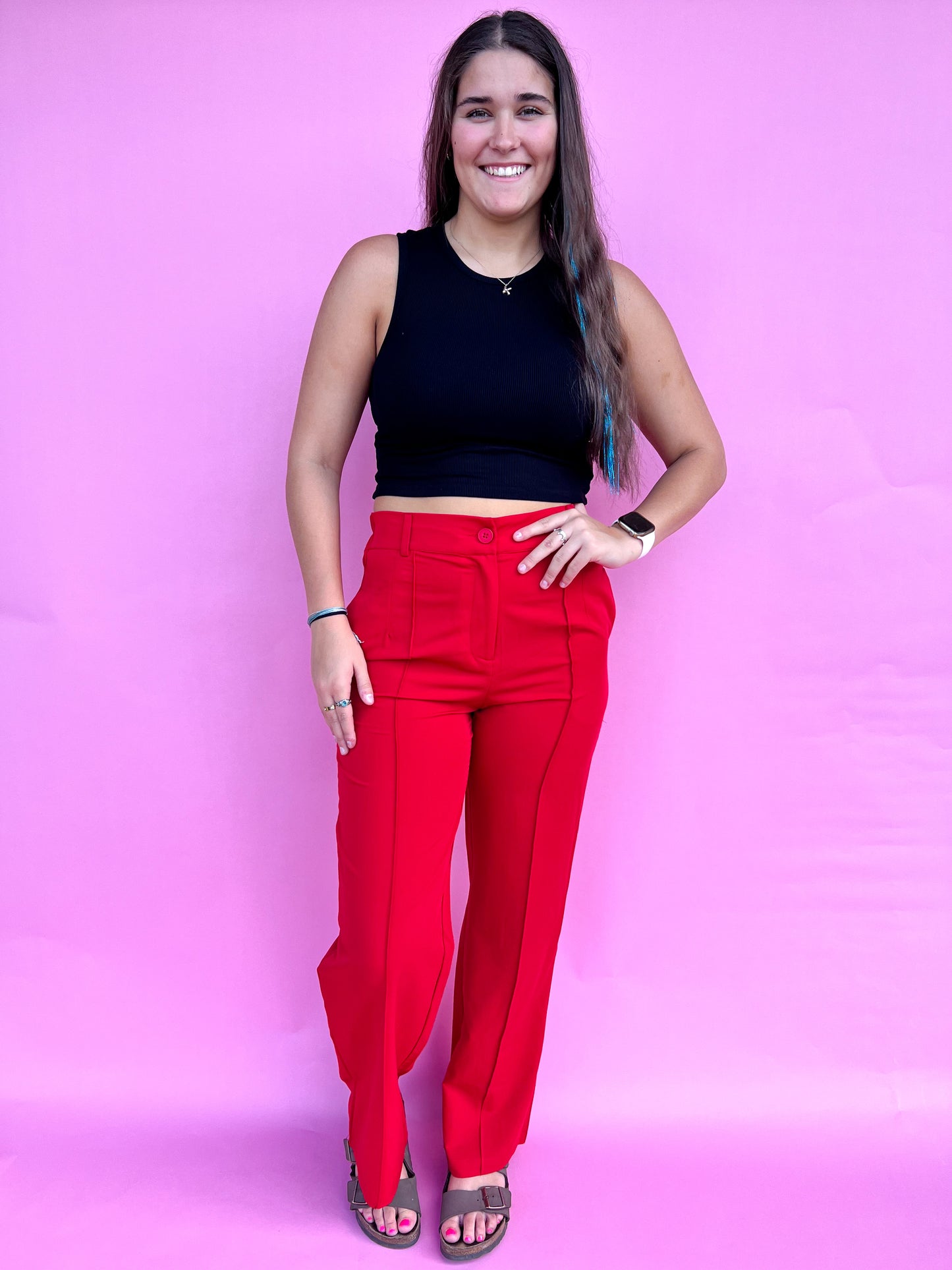 Anna Mid Rise Trouser Straight Leg Pants-Pants-blue b.-03/26/25,12/04/24,1st md,Bin D1,bottoms,CR 07/17/24,Max Retail,OGP 54.95-The Twisted Chandelier