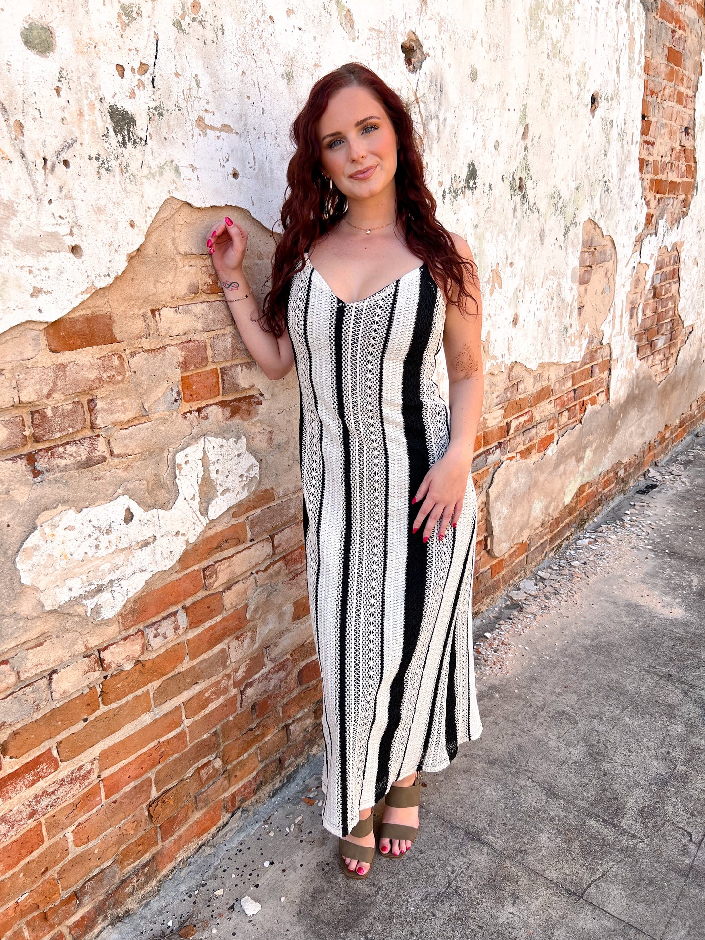 Carmen Stripe Crochet Cami Maxi Dress With Open Back-Dress-idem ditto-Bin B3,DJR,FD 05/27/25-The Twisted Chandelier