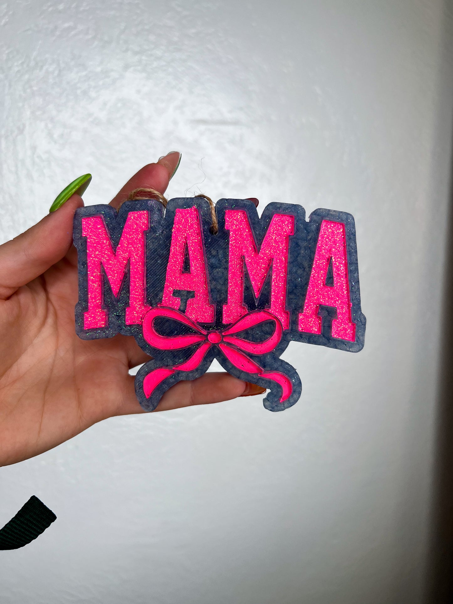 Mama with Bow Car Freshie-Southern Creek Wholesale-Frosted ice-Dark pink-The Twisted Chandelier