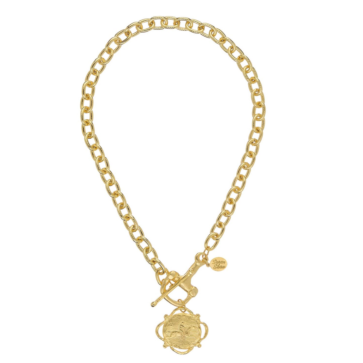 Susan Shaw Gold Horse Bit Toggle with Equestrian Drop Charm-Susan Shaw-The Twisted Chandelier