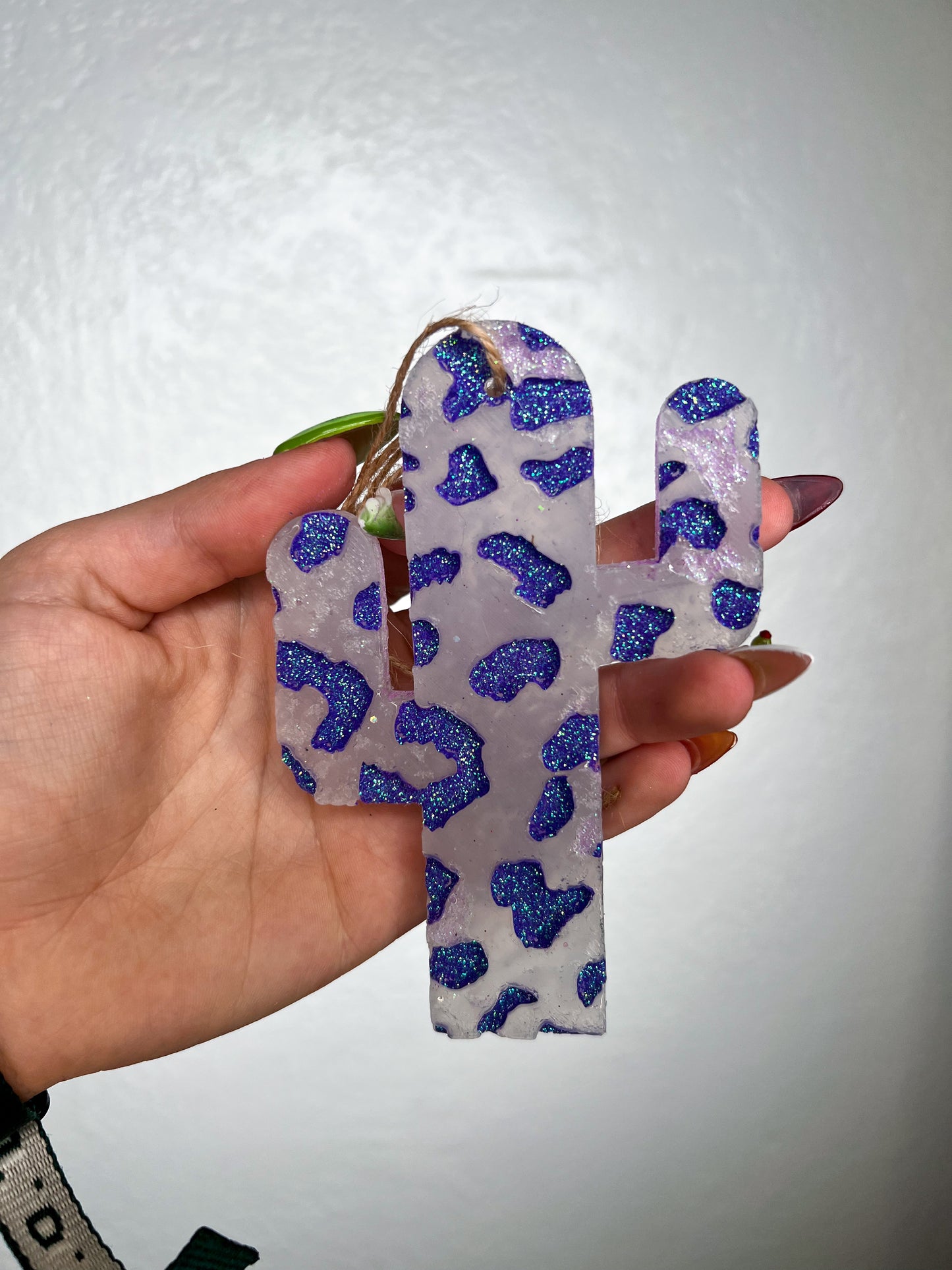 Leopard Print Cactus Car Freshie-Southern Creek Wholesale-Leather and lace-Purple-The Twisted Chandelier