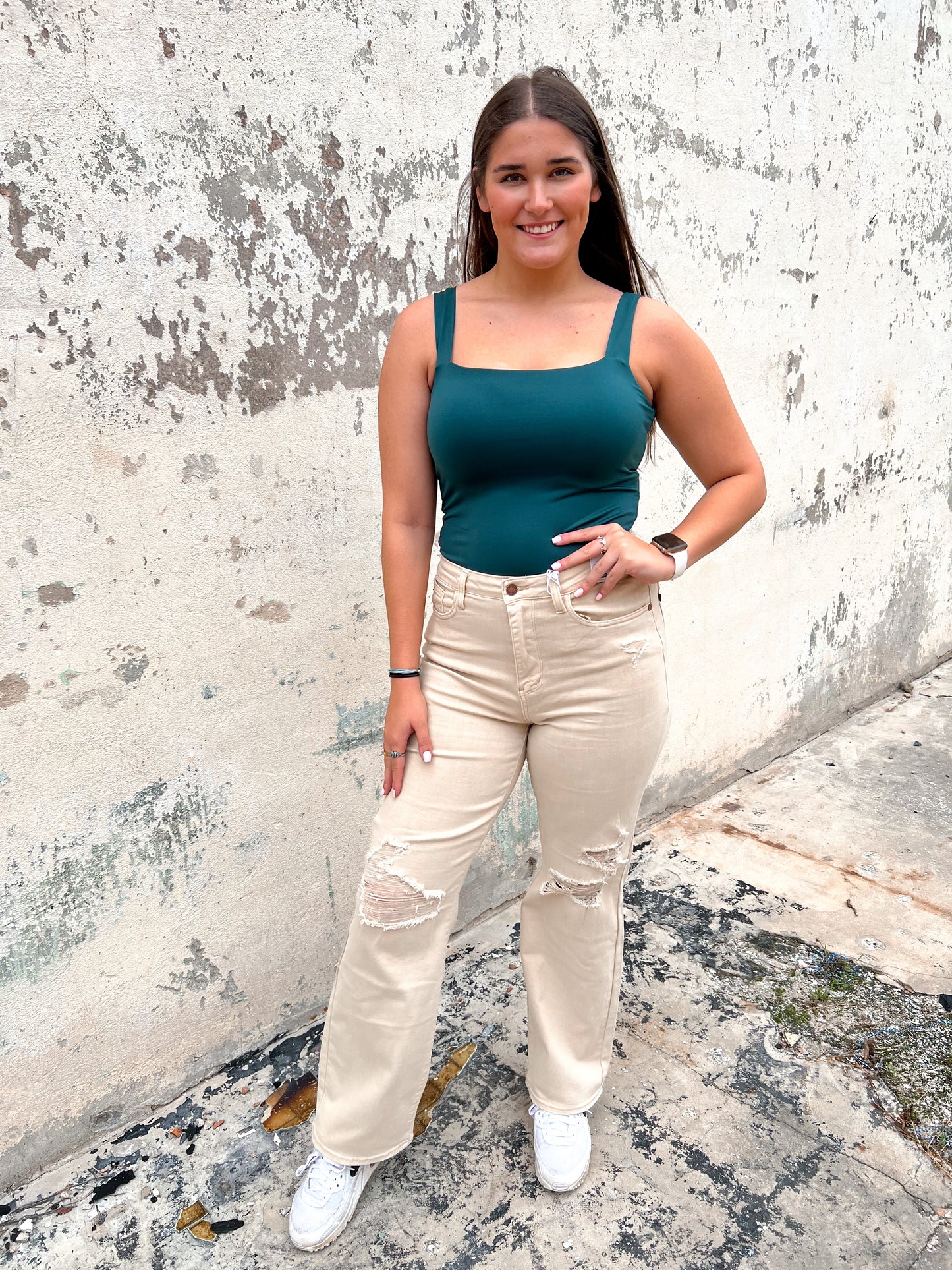 Charlene High Waisted Garment Dyed Destroy 90's Straight-Apparel & Accessories-JUDY BLUE-09/03/24,1st md,88823REG,BIN D3,bottoms,OGP 69.99-The Twisted Chandelier