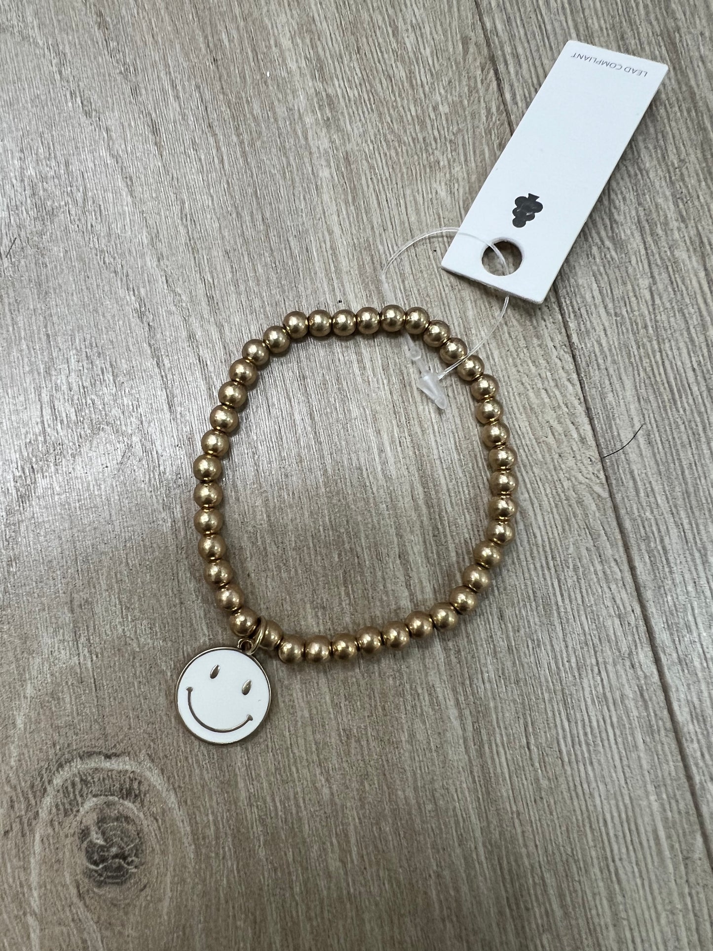 Gold Beaded Smiley Face Bracelet-The Twisted Chandelier-The Twisted Chandelier