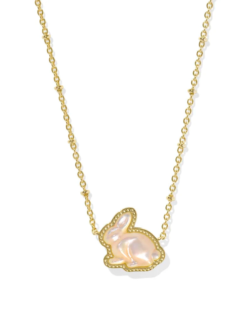 Kendra Scott Bunny Short Pendant Necklace Gold Taupe Mother Of Pearl-Necklaces-Kendra Scott-FD 03/05/25,N00988GLD,Sale Kendra Scott-The Twisted Chandelier