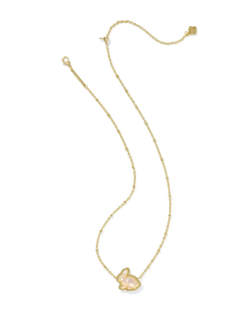 Kendra Scott Bunny Short Pendant Necklace Gold Taupe Mother Of Pearl-Necklaces-Kendra Scott-FD 03/05/25,N00988GLD,Sale Kendra Scott-The Twisted Chandelier