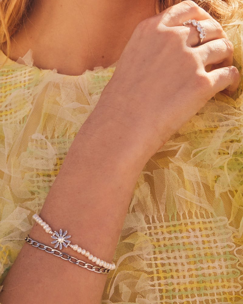 Kendra Scott Cailin Crystal Band Ring Rhodium Metal White Cz Size 8-Rings-Kendra Scott-R1313RHD-The Twisted Chandelier