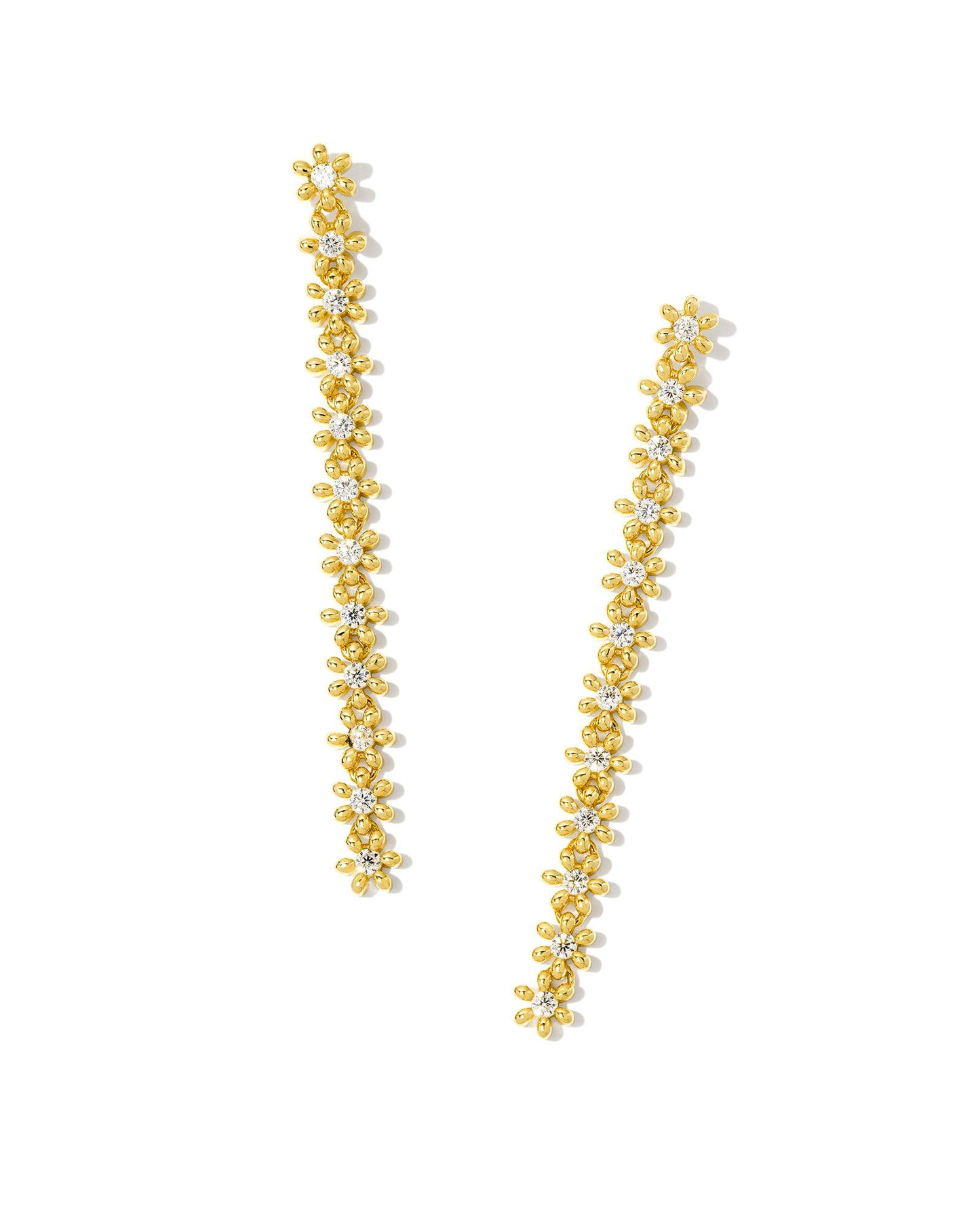 Kendra Scott Nydia Linear Earrings Gold White Crystal-Earrings-Kendra Scott-E00518GLD,FD 07/05/34,Sale Kendra Scott-The Twisted Chandelier