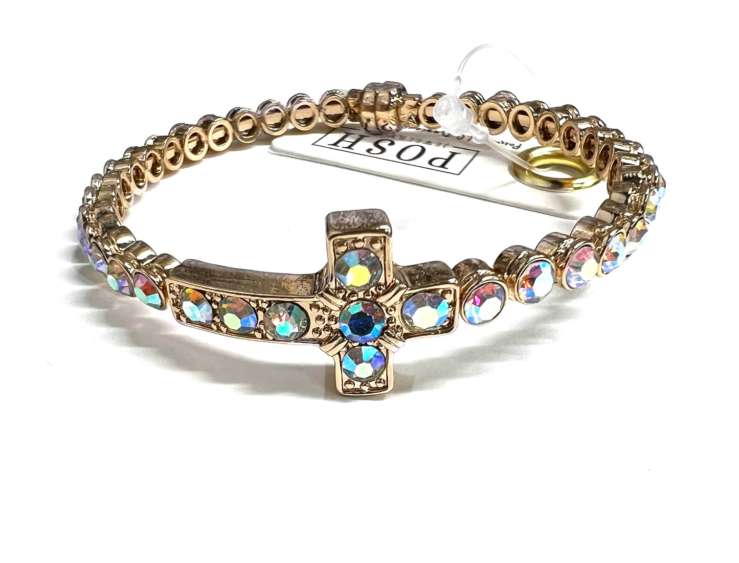 Rhinestone Cross Magnetic Bracelet-Earrings-POSH Jewelry Co-The Twisted Chandelier