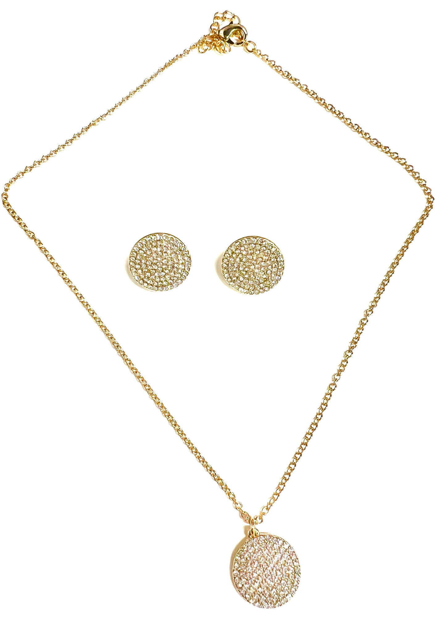 Pave Rhinestone Necklace and Post Earrings Set-Earrings-POSH Jewelry Co-The Twisted Chandelier