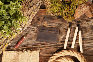 Men’s Leather Card Holder Wallet, Handmade Wallet for Men-American Leather Goods-Men's-The Twisted Chandelier