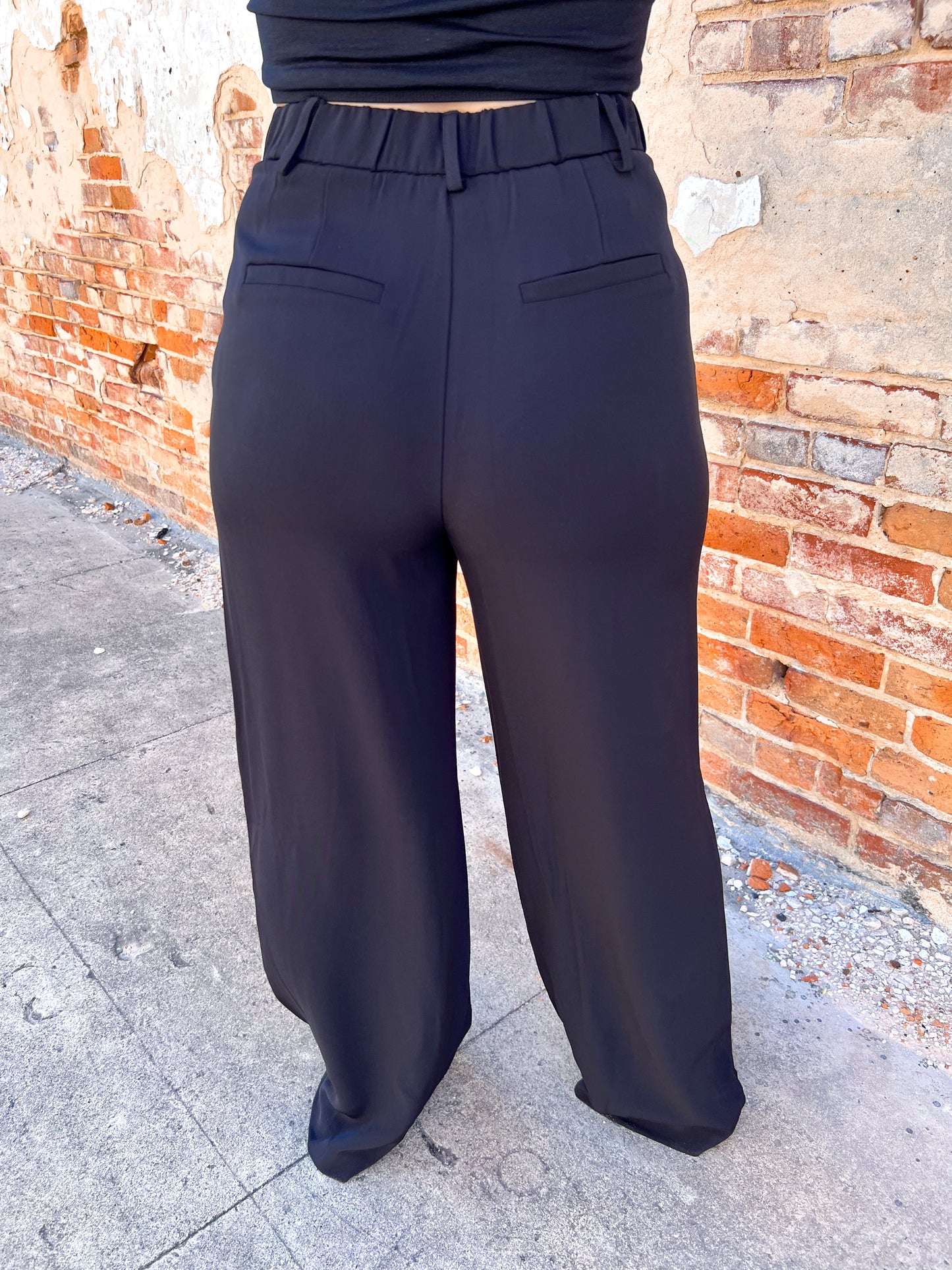 Raella Solid Point Wide Pants - Black-Pants-Umgee-04/21/25,05/27/24,1st md,Bin D1,bottoms,Max Retail-The Twisted Chandelier