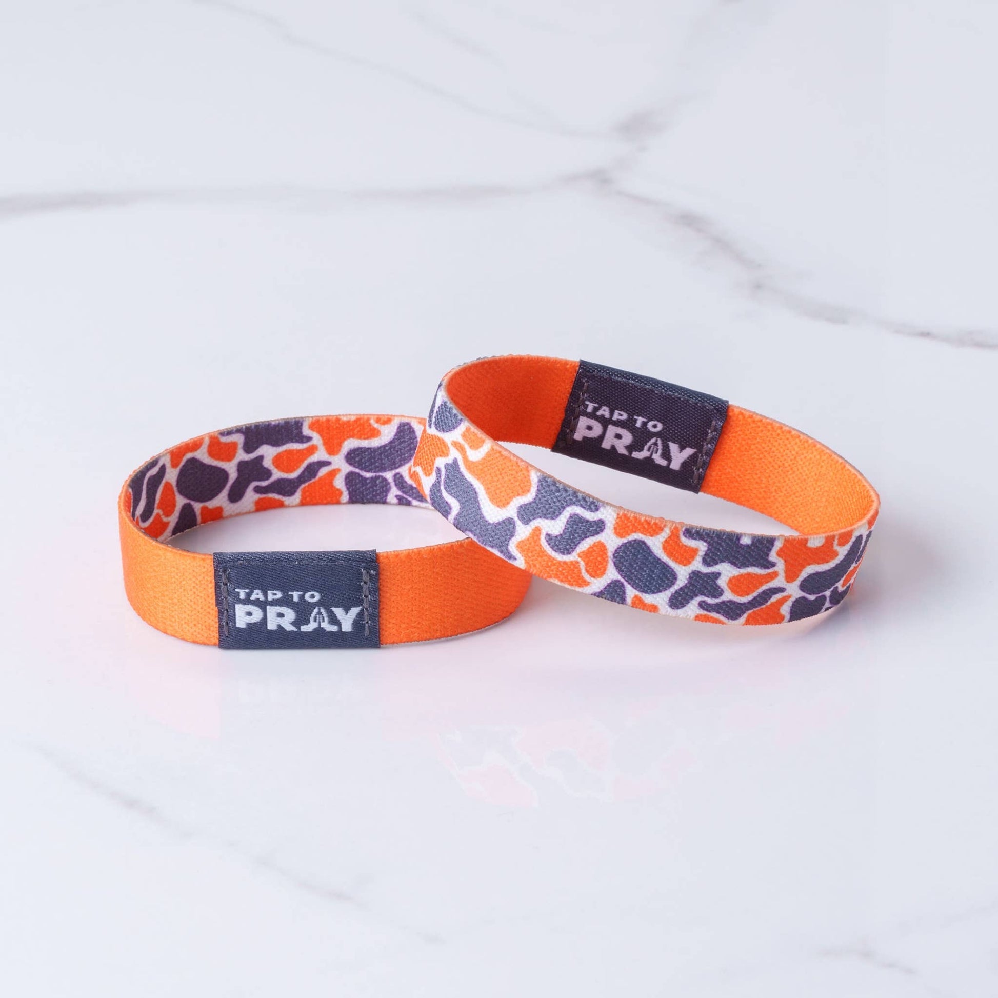 Tap To Pray™ Wristbands - Team Camo - Orange & Grey-Versible-The Twisted Chandelier