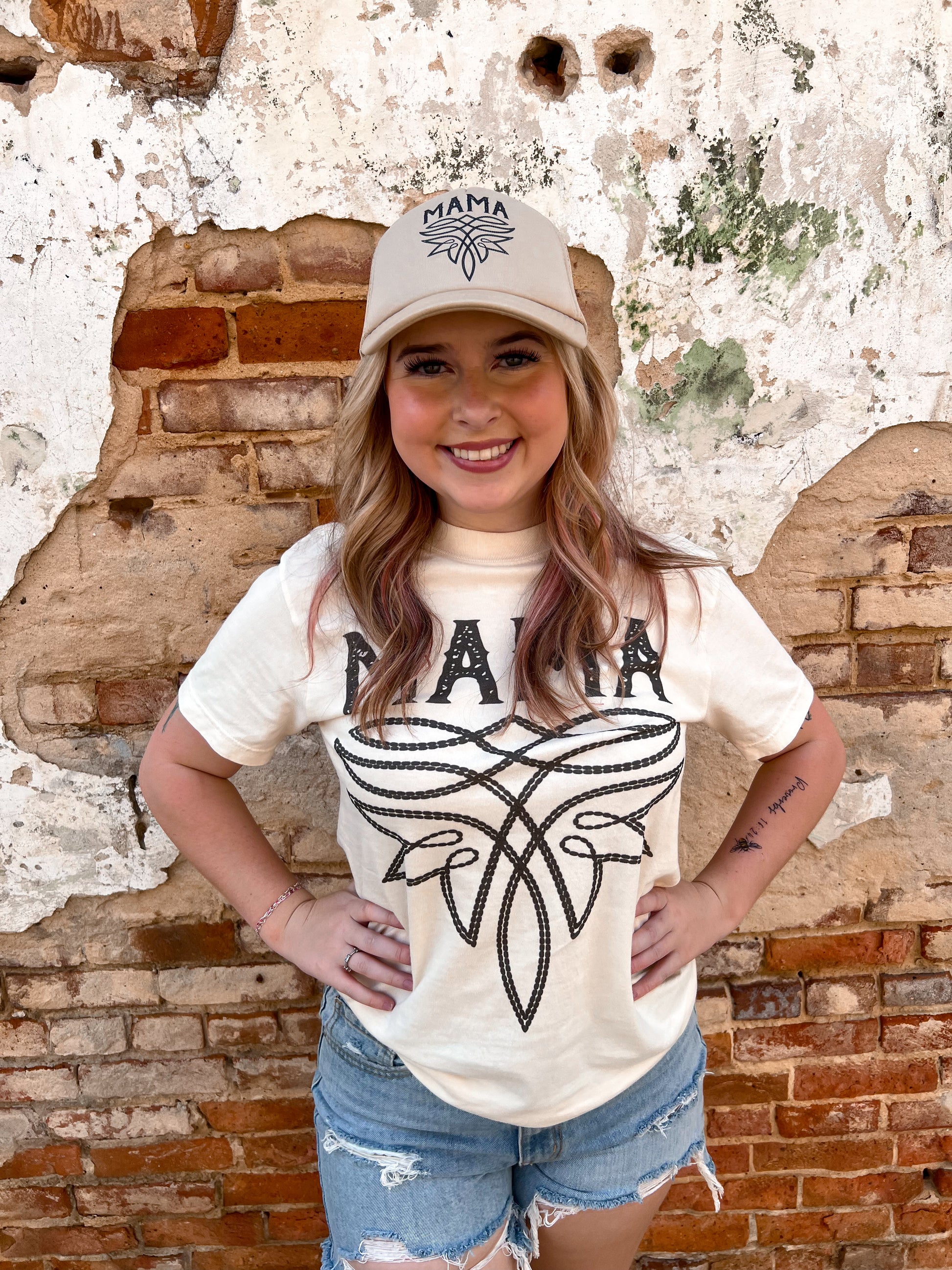 Western Mama Boot Stitch T-Shirt-Apparel & Accessories-Crazy Consuela-11/11/24,1st md,FD 05/07/24,Max Retail,Tops Collection-The Twisted Chandelier