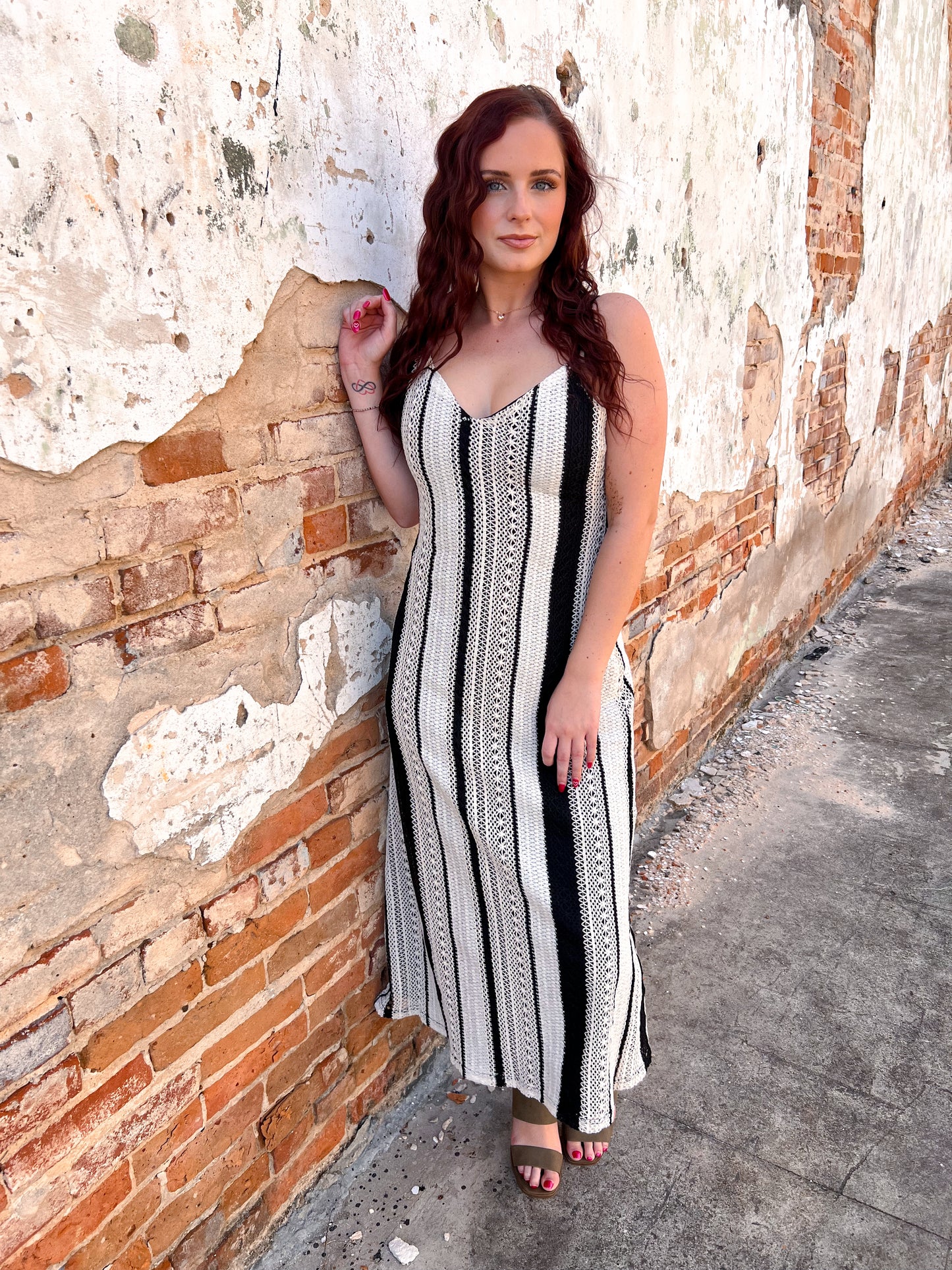 Carmen Stripe Crochet Cami Maxi Dress With Open Back-Dress-idem ditto-Bin B3,DJR,FD 05/27/25-The Twisted Chandelier