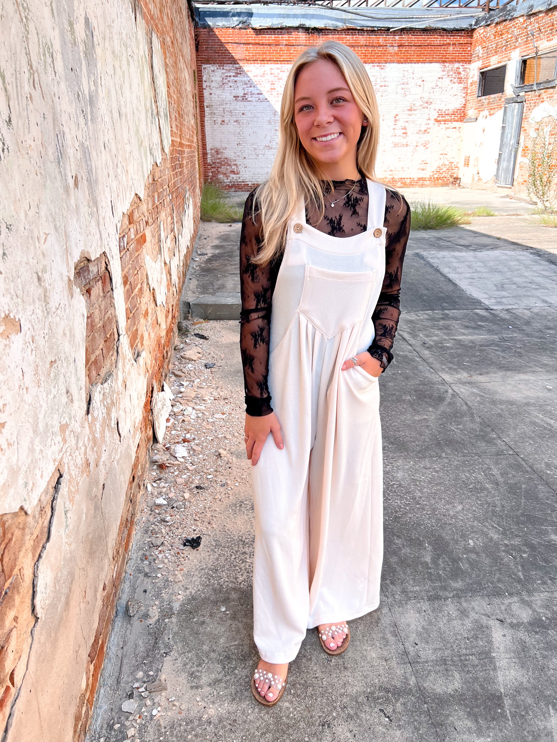 Nikki Cream Wide Leg Overalls-Overalls-ee:some-12/04/24,1st md,Bin d2,CR 09/19/24,DJR,FD 09/24/24-The Twisted Chandelier