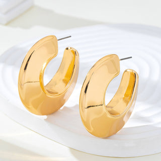 Bold Gold-Tone Chunky Hoops Earrings-JOSSLYN by wall to wall-80E62155-The Twisted Chandelier