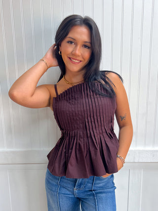 Cleo Solid Pleated Cami Top-Top-Entro-Fall Favorites,FD 08/14/26,NewArrival,Tops Collection-The Twisted Chandelier