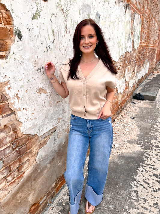 Dannah Multi Way Soft Cotton Button Down Sweater Vest Cardigan-Cardigan-in february-05/14/25,06/30/25,1st md,Bin B5,FD 03/11/25,OGP 57.99,Tops Collection-The Twisted Chandelier