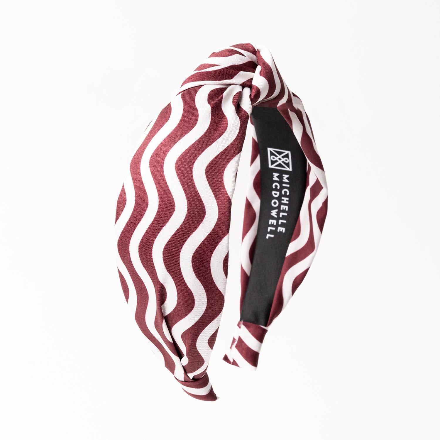 Michelle McDowell Luna Capri Crush Headband - Gameday Maroon & White-Headband-Michelle McDowell-Accessories,gameday-The Twisted Chandelier
