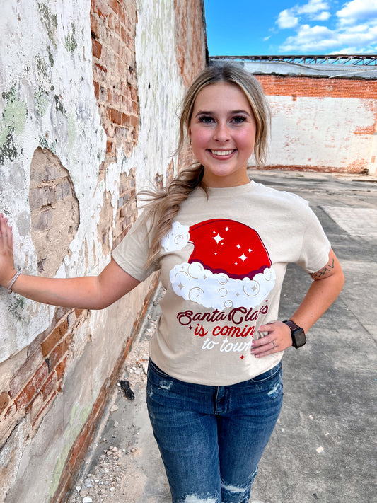 Santa Claus Pearl Graphic T-Shirt-Top-Tees2urdoor-$25 & Under Sale,Tops Collection-The Twisted Chandelier