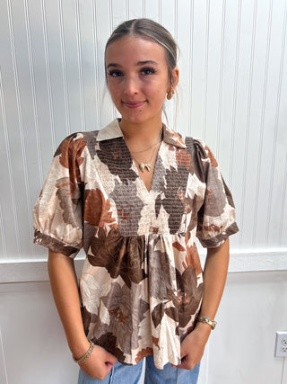 Cecily Floral Short Puff Sleeve Top-Top-ENTRO-FD 08/26/26,NewArrival,Tops Collection-The Twisted Chandelier