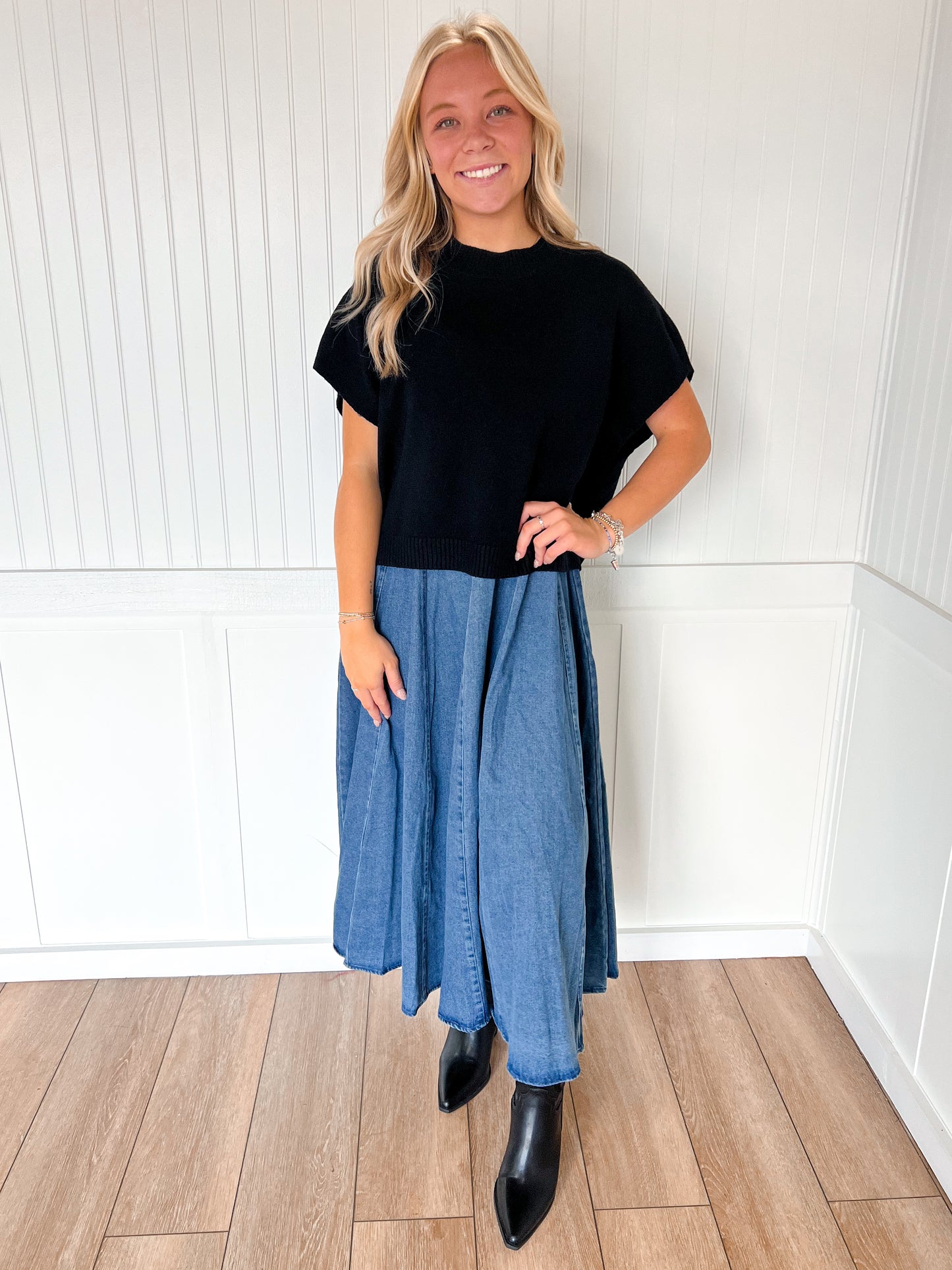 Marcie Dropped Shoulder Sweater Top - Black-PINCH-FD 12/22/25,Tops Collection-The Twisted Chandelier