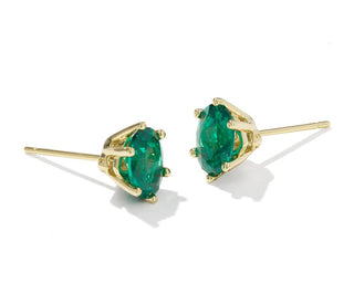 Kendra Scott Cailin Crystal Stud Earrings Gold Green Crystal-Earrings-Kendra Scott-E2056GLD-The Twisted Chandelier
