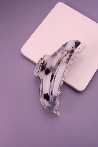Marbled Curved Hair Claw Clips-Hair Claws & Clips-JOSSLYN by wall to wall-40H452-Tort Black-The Twisted Chandelier