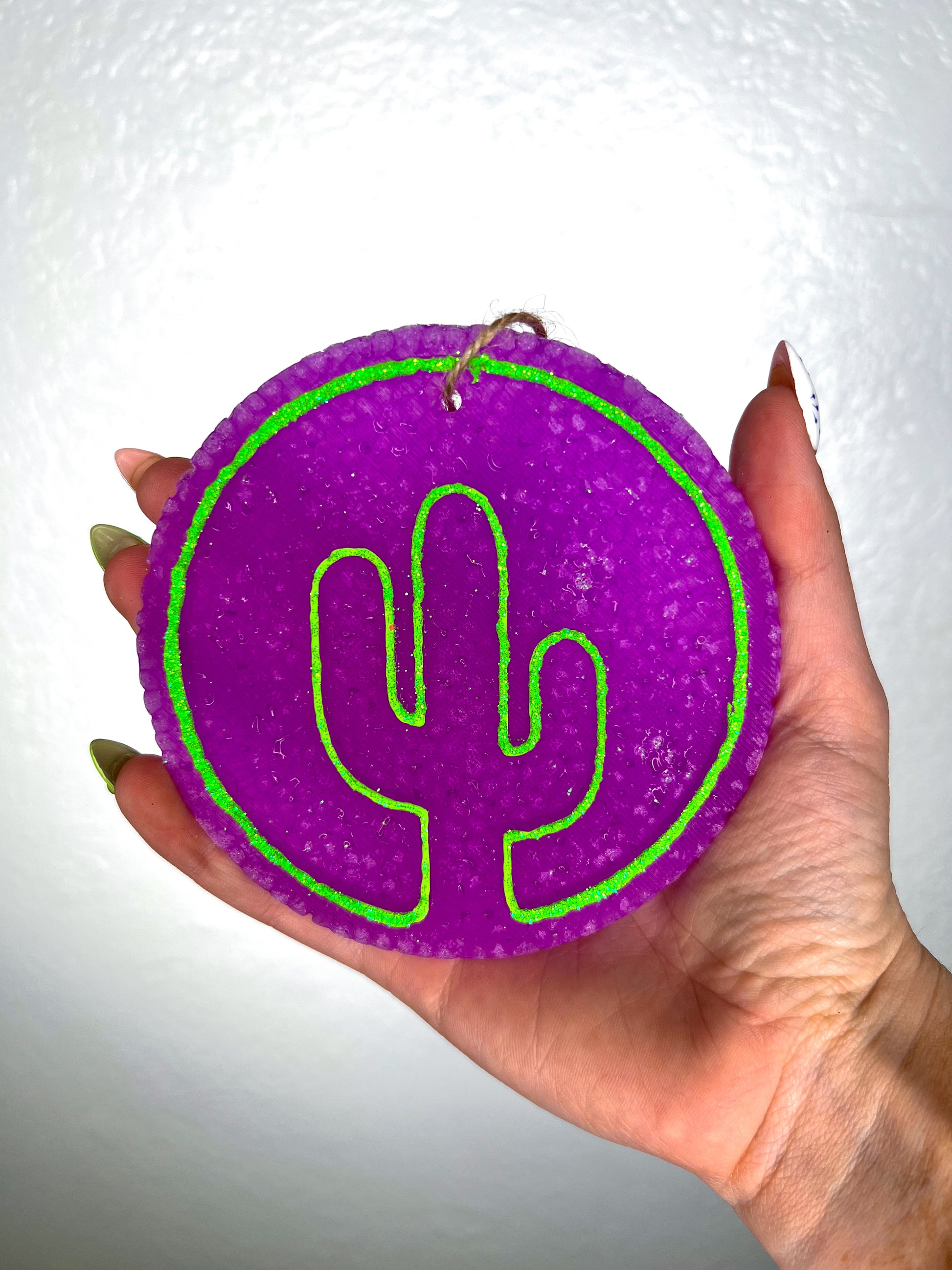 Circle Cactus Car Freshie-Southern Creek Wholesale-The Twisted Chandelier