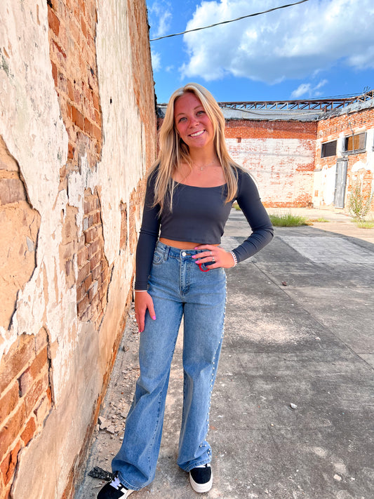 Katie Scoop Neck Long Sleeve Knit Crop Top-Long Sleeve Top-blu pepper-CR 08/21/24,Tops Collection-The Twisted Chandelier