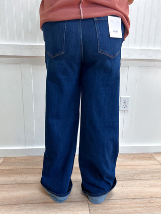 Daphne Super High Rise Full Length Dark Wash Wide Leg Jeans-Pants-VERVET by FLYING MONKEY-bottoms,Fall Favorites,FD 08/01/26,T6937-The Twisted Chandelier