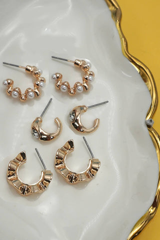 Multi Classic Hoop Trio Earrings-JOSSLYN by wall to wall-80E6916-The Twisted Chandelier