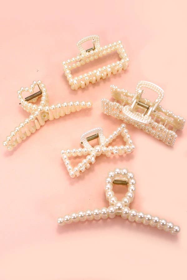 Pearl Hair Claw Clips-JOSSLYN by wall to wall-The Twisted Chandelier