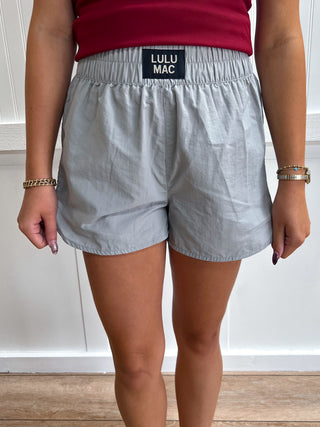 Laken Lulu Mac Shorts - Grey-Shorts-Girlie Girl Originals-bottoms,FD 07/31/26-The Twisted Chandelier