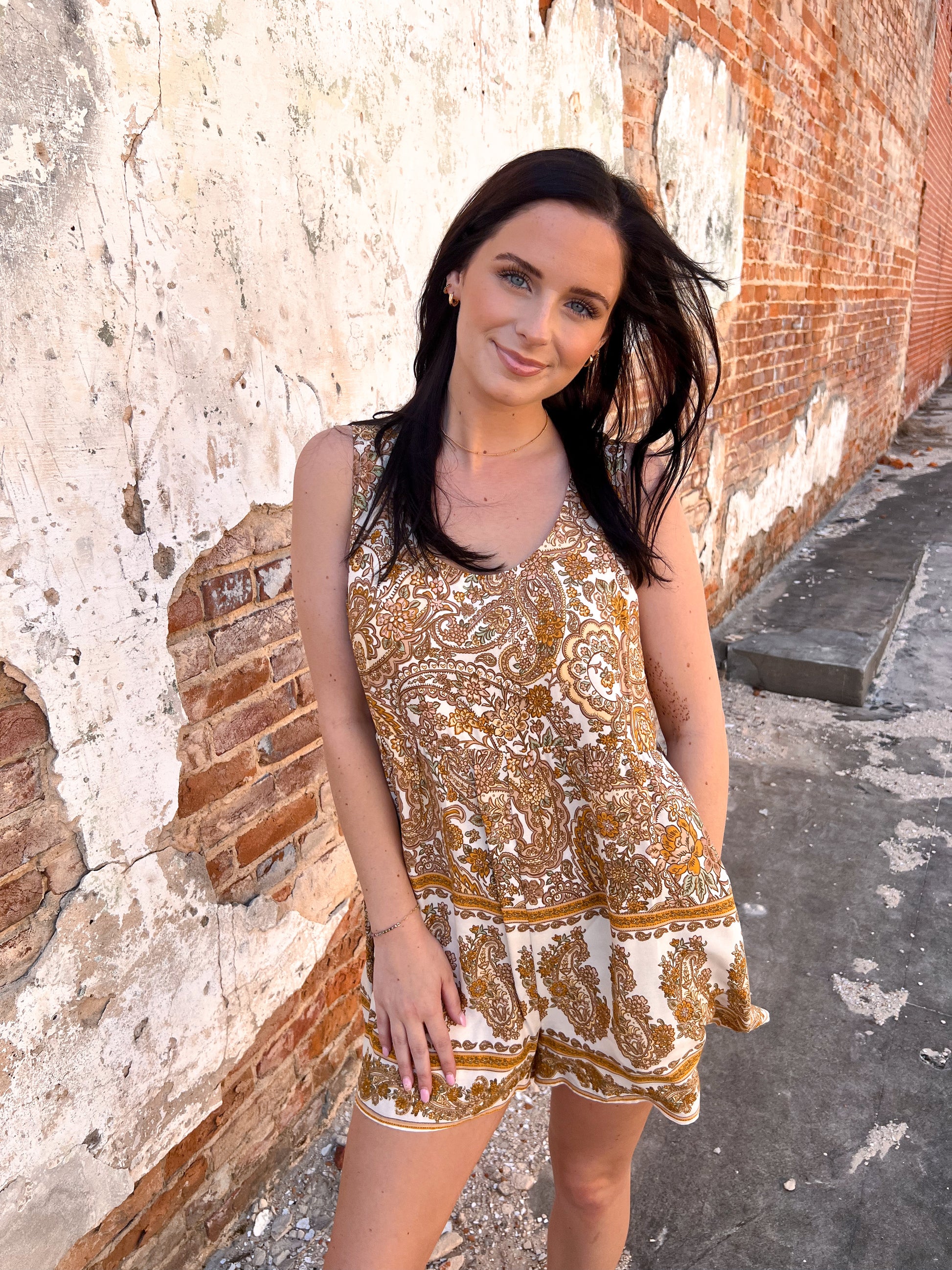 Haven Paisley Print Sleeveless Romper-Apparel & Accessories-Heyson-& Jumpsuits,08/08/24,1st md,Bin d2,DJR,Dresses,ER1175,Fd 05/28/24,Max Retail,Rompers-The Twisted Chandelier