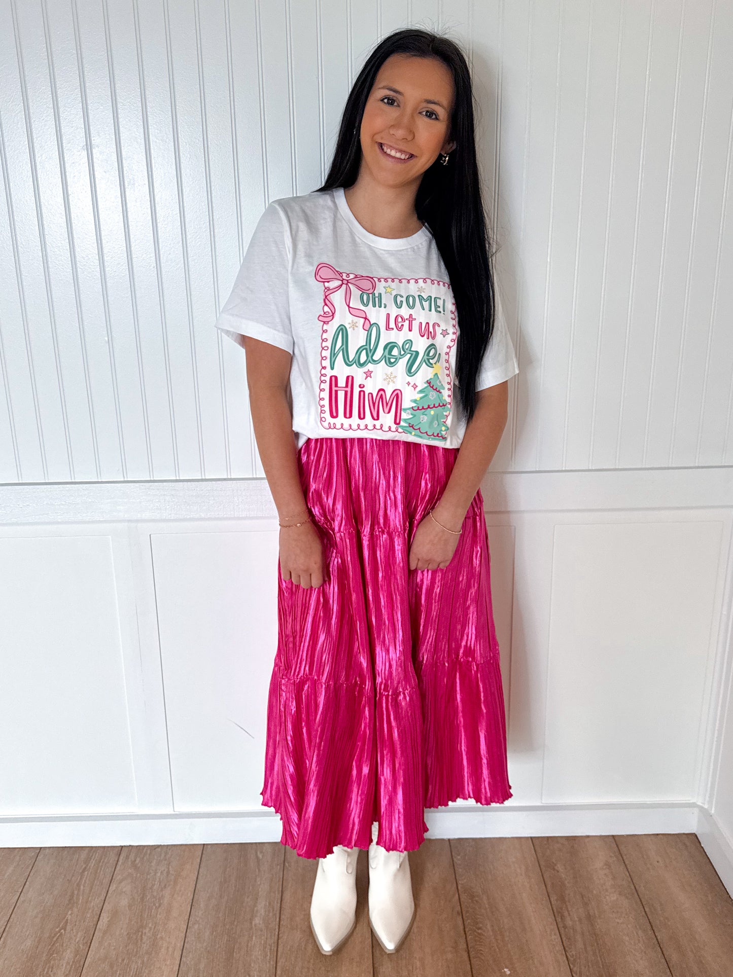 Kendall Pleated Skirt - Pink-Dresses-Southern Grace Wholesale-06/24/25,1st md,BIN A5,DJR,FD 01/07/25-The Twisted Chandelier