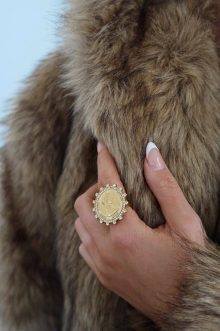 Chansutt Pearl Bling Coin Ring | 7.5-Ring-CHANSUTTPEARLS-The Twisted Chandelier