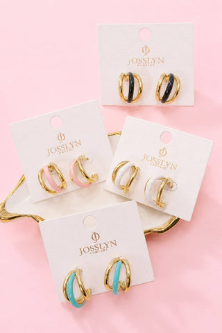 18K Stainless Steel Tarnish Free Enamel Hoop | 40E510-JOSSLYN by wall to wall-The Twisted Chandelier