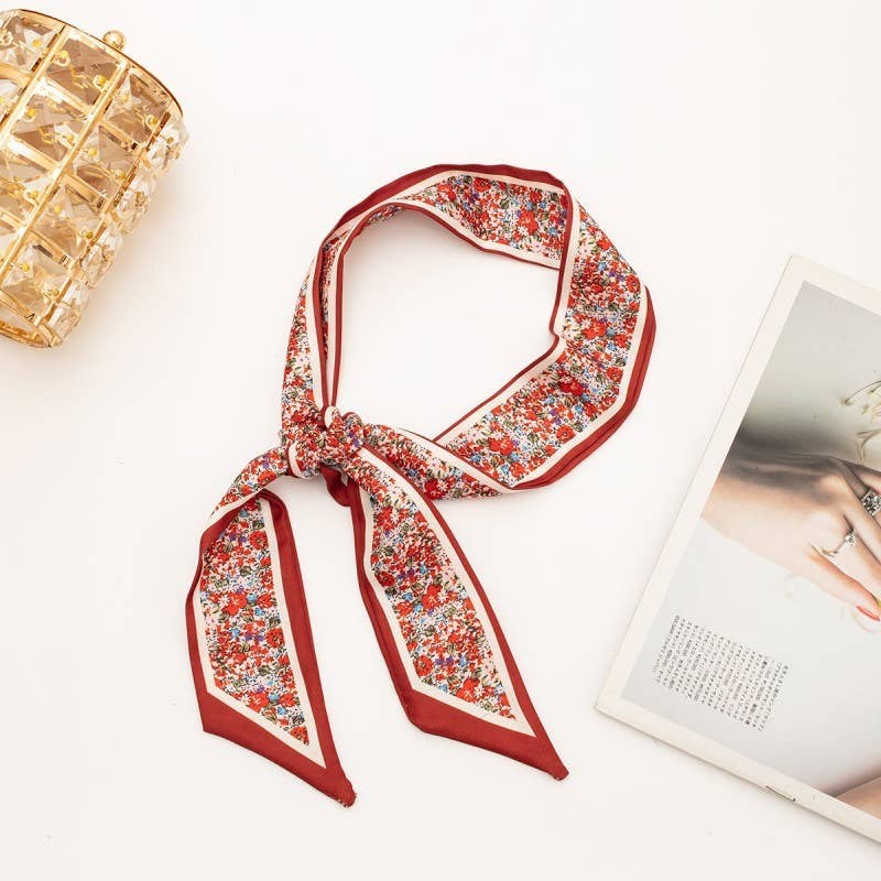 Soft Silky Skinny Twilly Scarf Necklace Wrap-JOSSLYN by wall to wall-The Twisted Chandelier