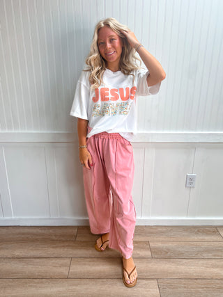 Stevie Mineral Wash Seam Detail Pull On Barrel Pants - Misty Rose-Pants-Mittoshop-bottoms,FD 06/26/26-The Twisted Chandelier