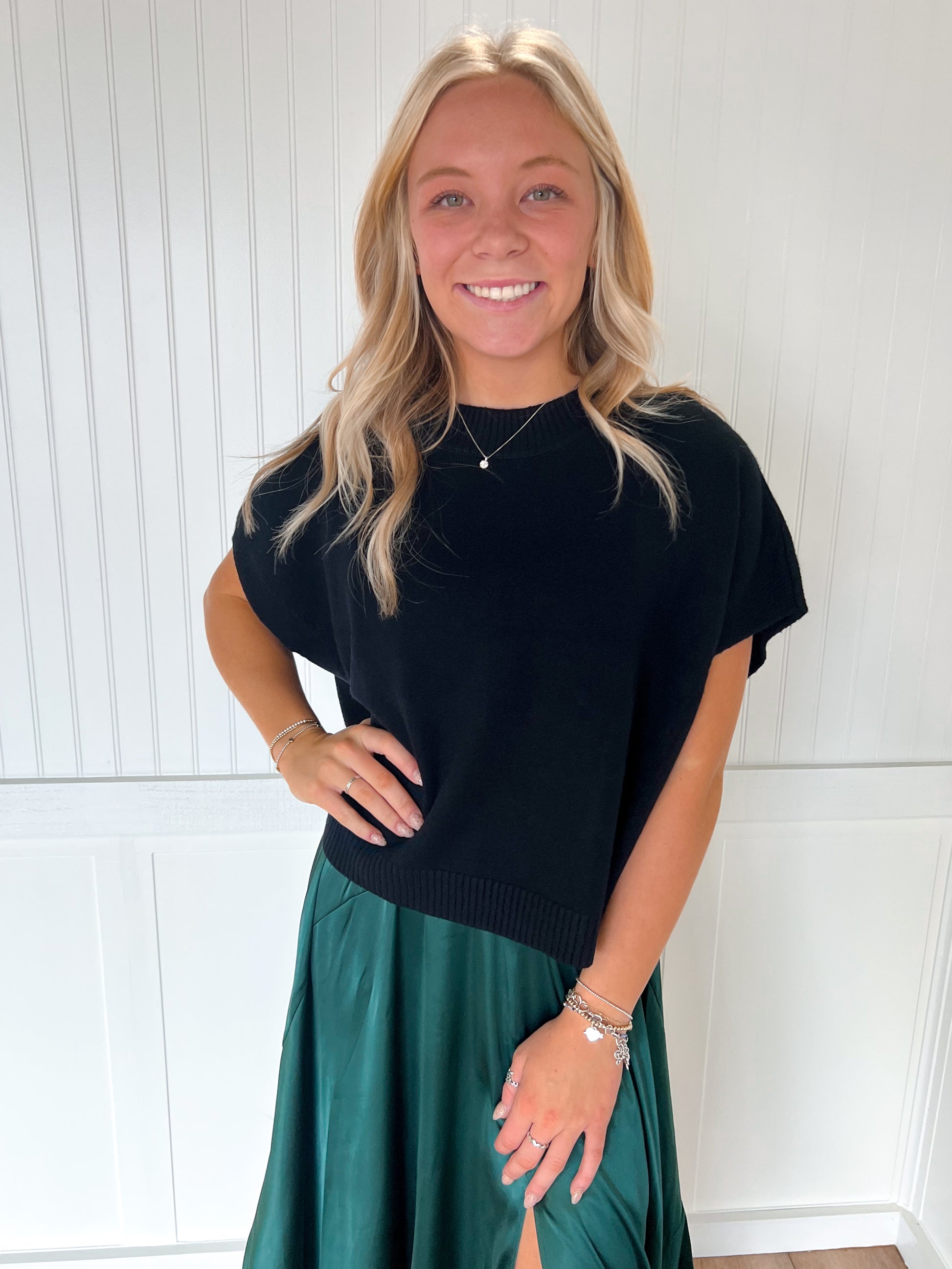 Marcie Dropped Shoulder Sweater Top - Black-PINCH-FD 12/22/25,Tops Collection-The Twisted Chandelier