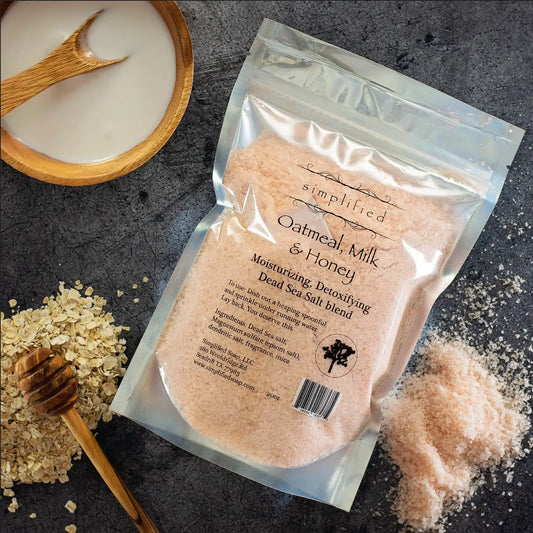 Simplified 20 oz Dead Sea Salt Bag - Oatmeal, Milk & Honey-Simplified Soap-The Twisted Chandelier