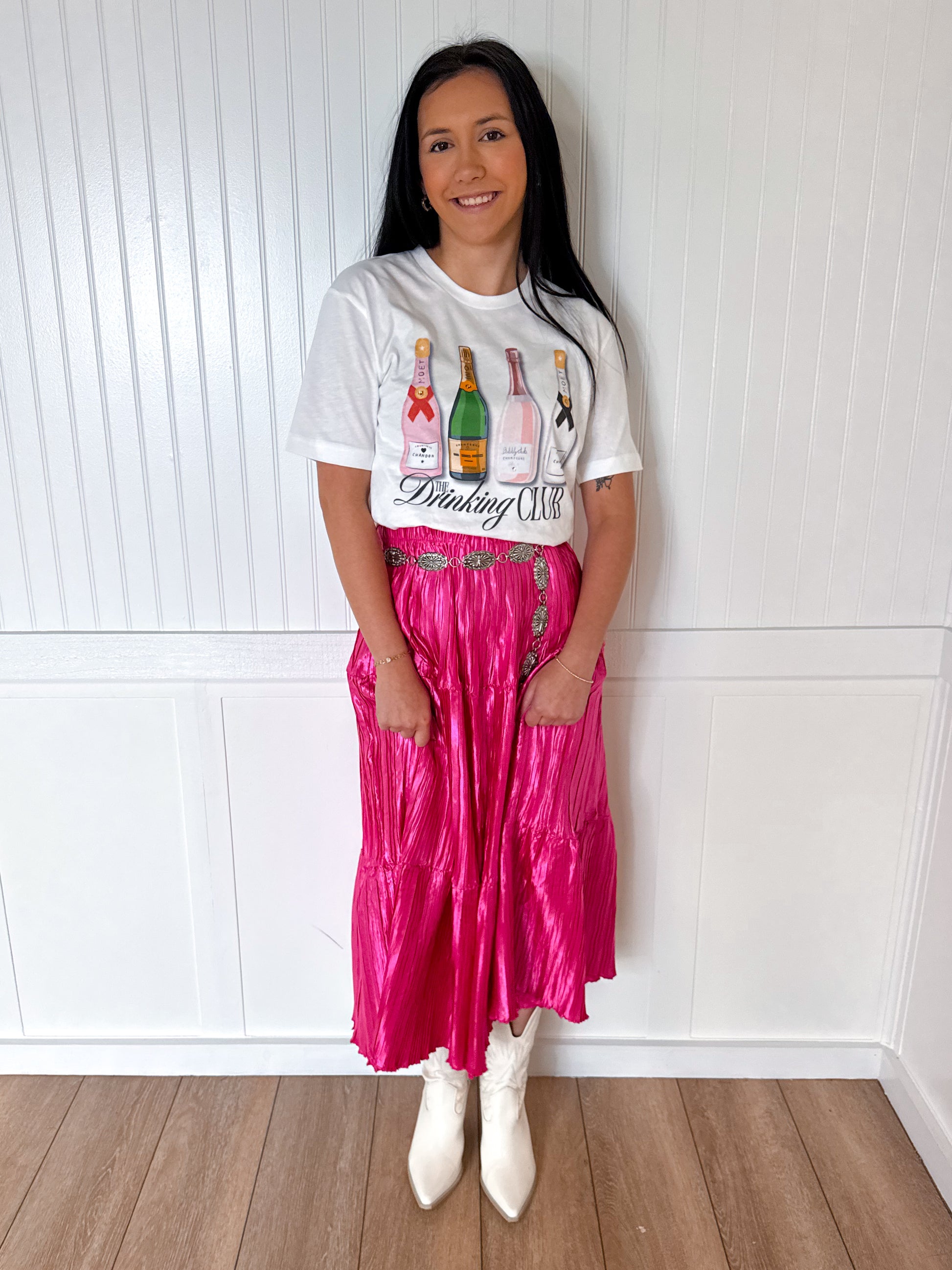 Kendall Pleated Skirt - Pink-Dresses-Southern Grace Wholesale-06/24/25,1st md,BIN A5,DJR,FD 01/07/25-The Twisted Chandelier