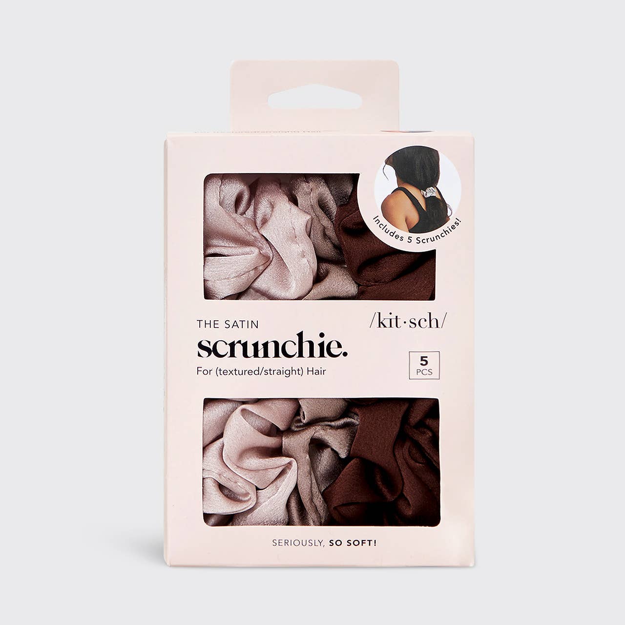 Satin Sleep Scrunchies 5pc- Cameo-KITSCH-Accessories-The Twisted Chandelier